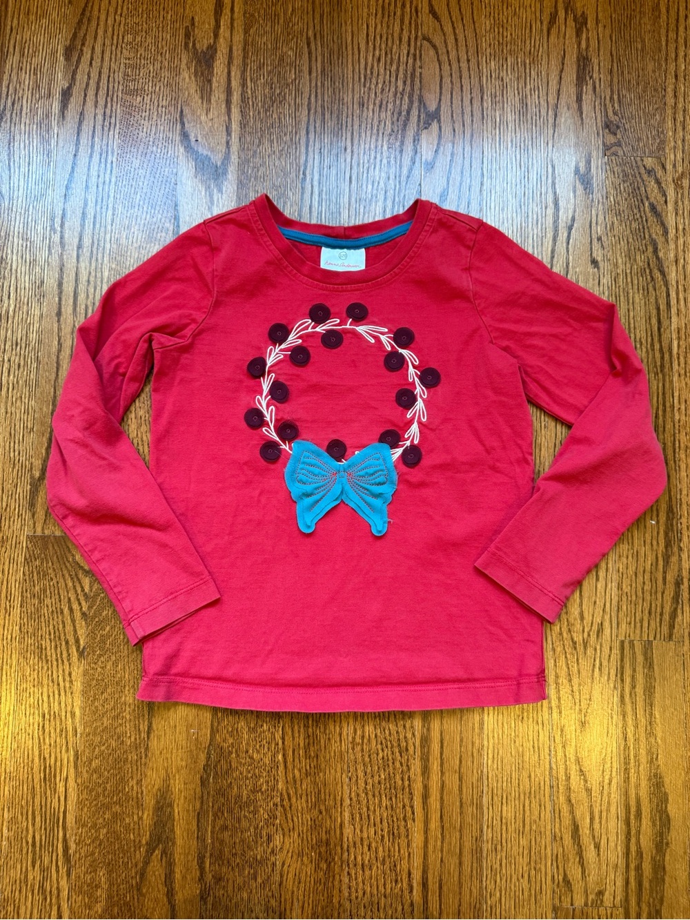 Hanna Andersson Wreath Long Sleeve Top Sz 5